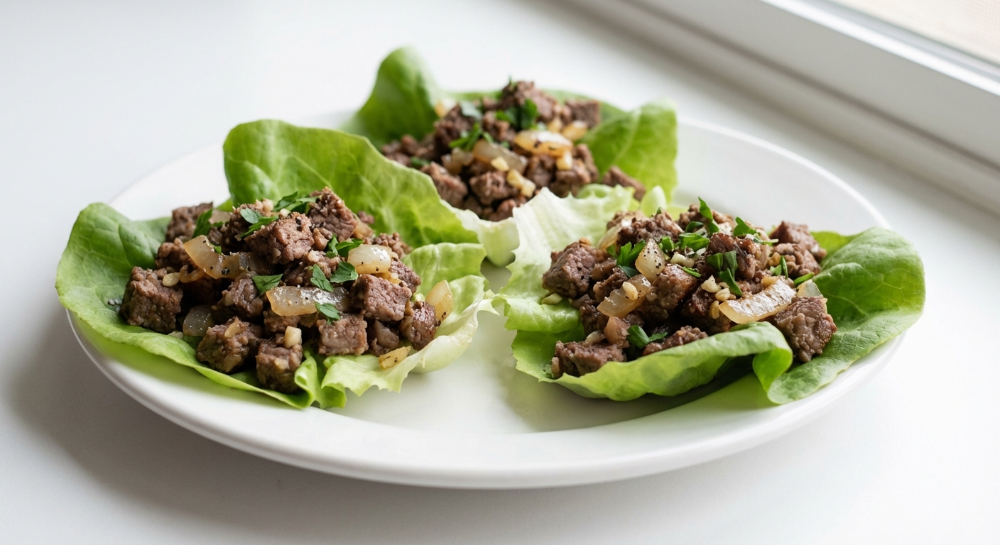 Tacos z Wołowiny w Liściach Sałaty