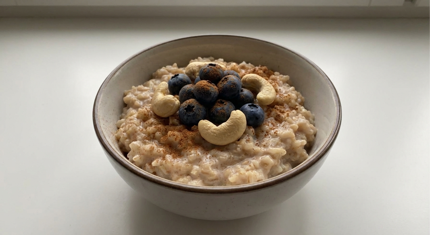 Kokosowy pudding ryżowy z borówkami