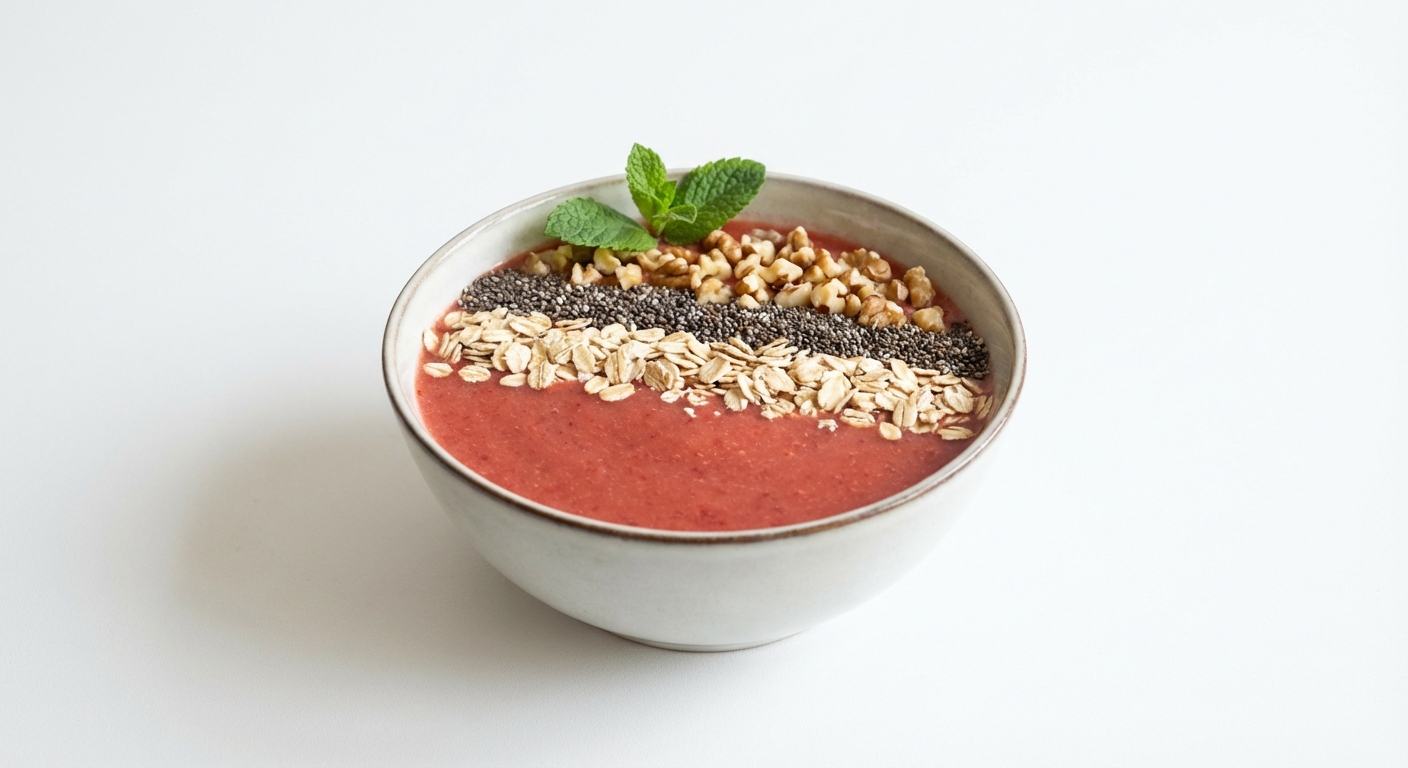 Agrestowo-Truskawkowe Smoothie Bowl z Orzechami