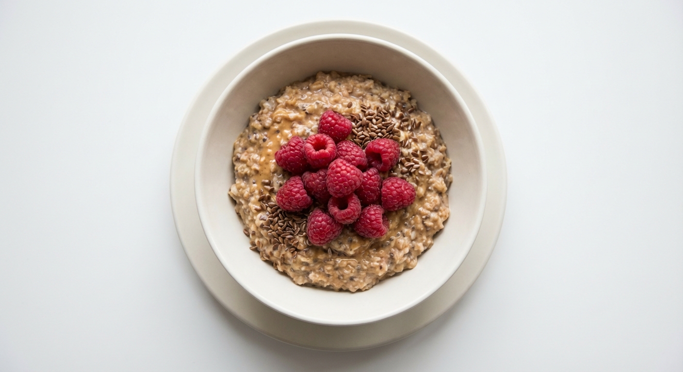 Owsianka z Masłem Orzechowym i Malinami