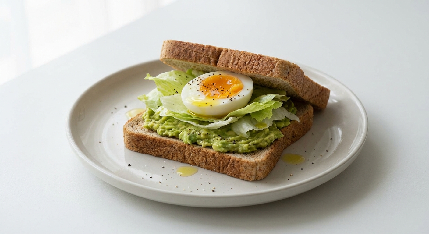 Razowa kanapka z awokado i jajkiem