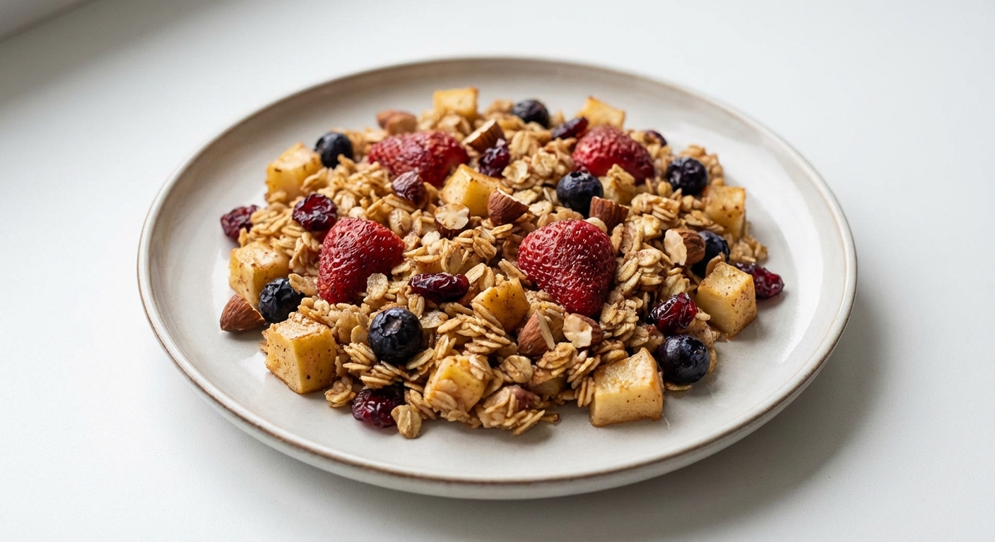 Owsiana zapiekanka z jabłkiem i owocami