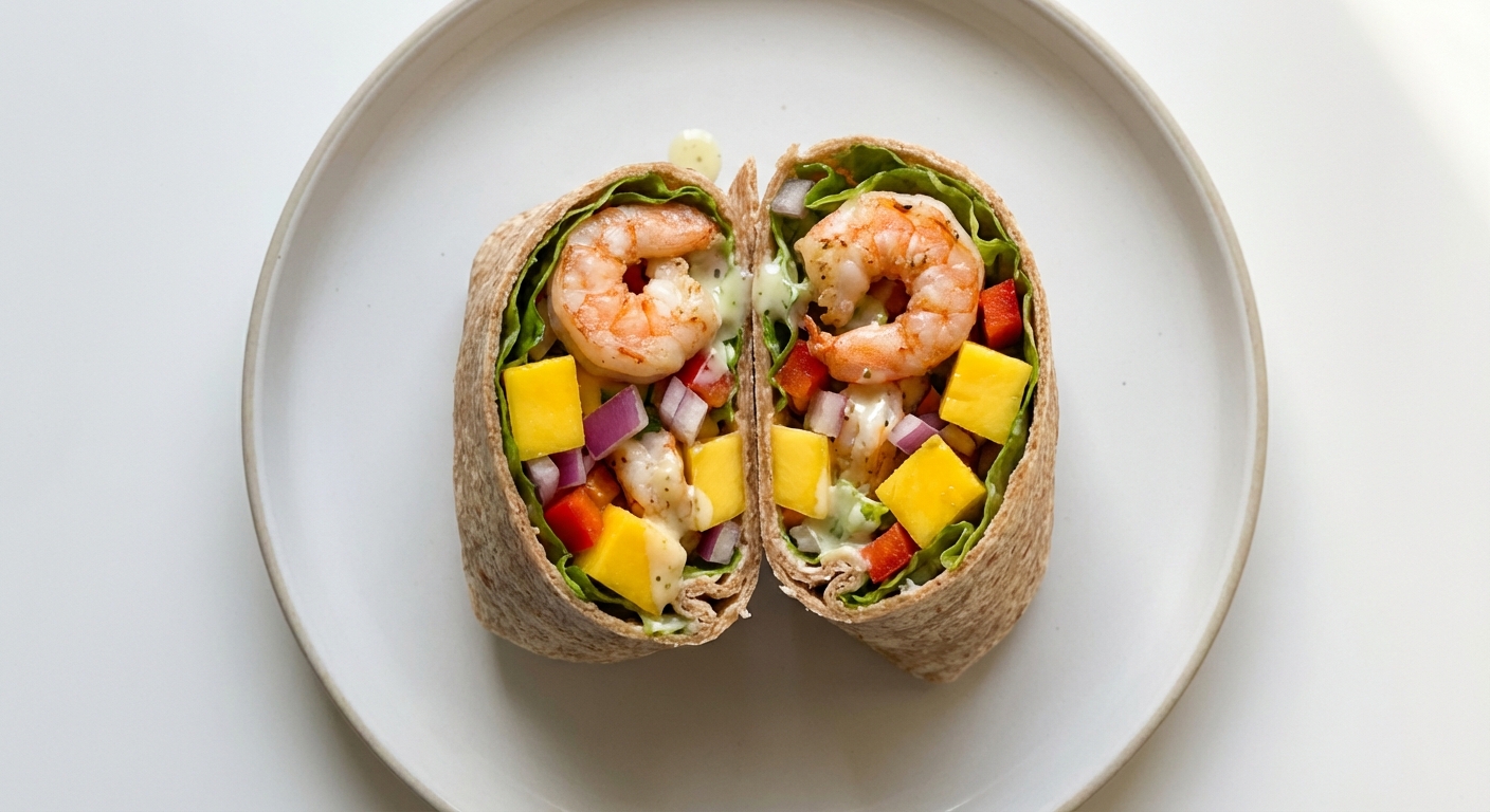 Pełnoziarniste Burrito z Krewetkami i Mango