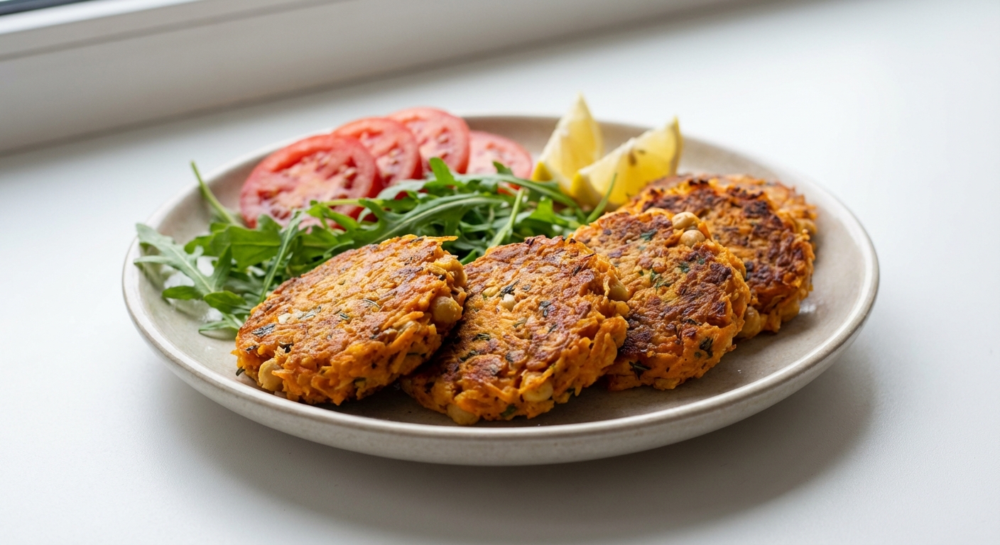 Placki z batatów i ciecierzycy