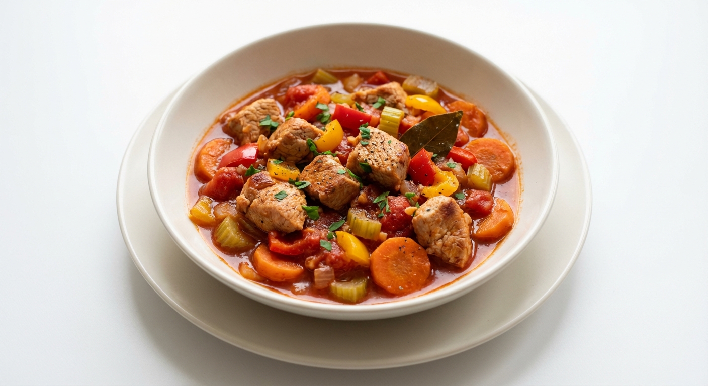 Gulasz z Indyka z Warzywami i Pomidorami