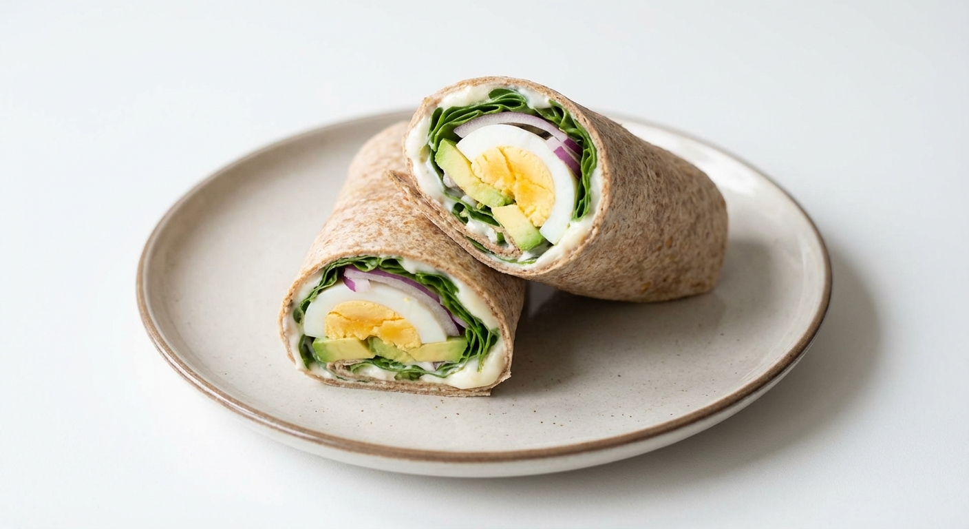 Pełnoziarnisty Wrap z Jajkiem i Awokado