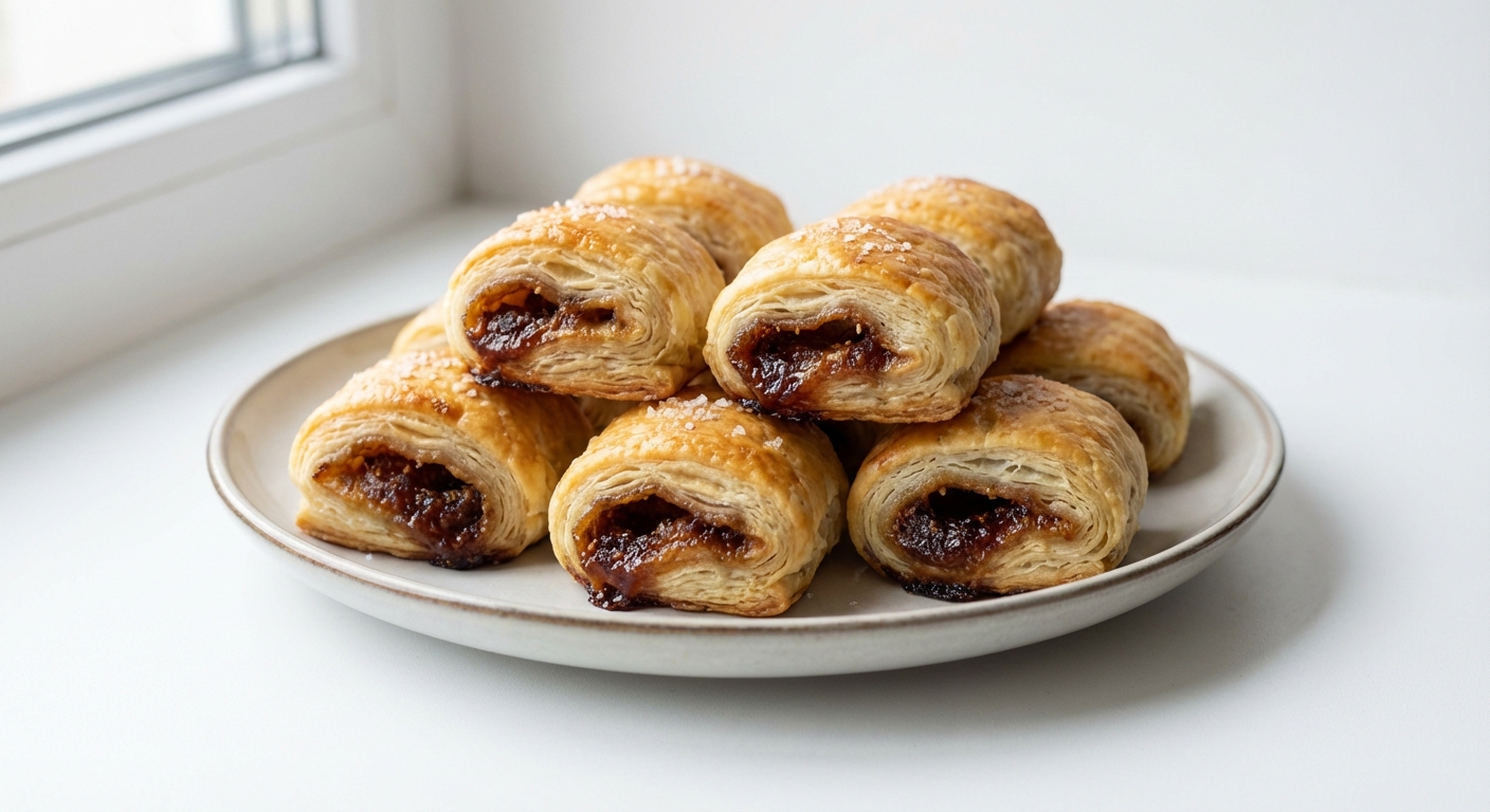 Ruloniki z Ciasta Francuskiego, Fig i Miodu