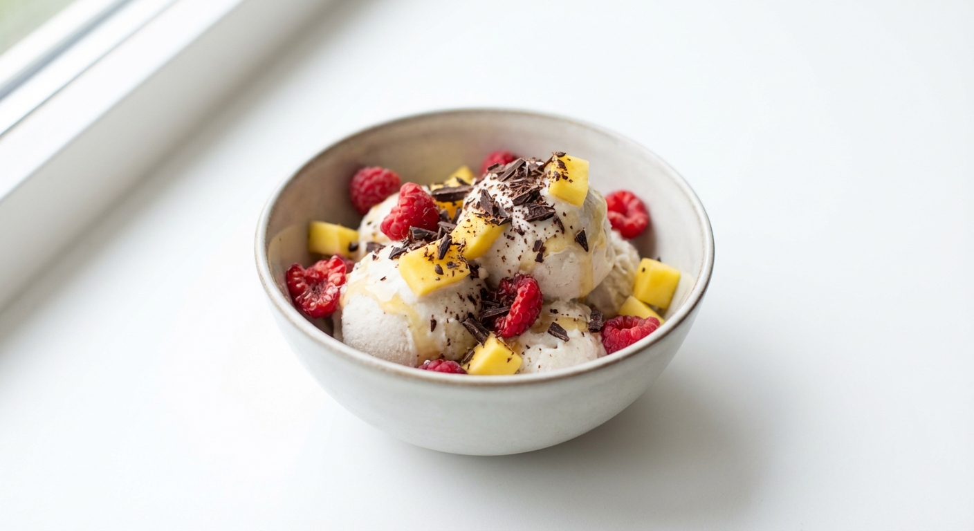 Kokosowe Lody z Malinami i Mango