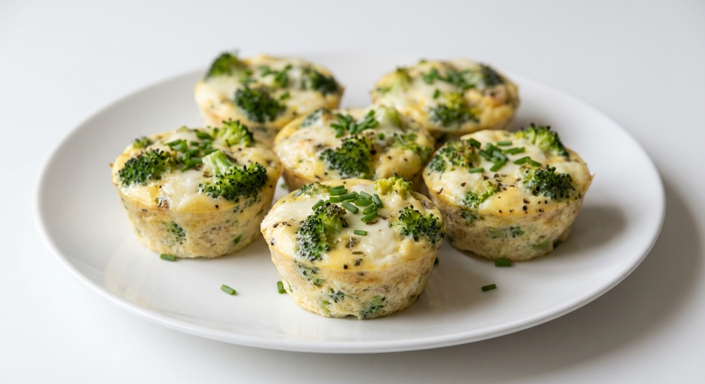 Jajeczne Babeczki z Brokułami i Mozzarellą