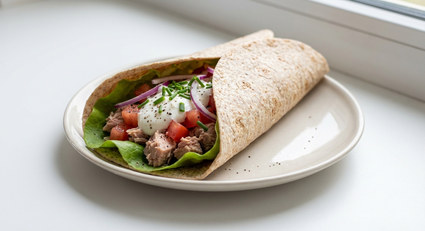 Wrap z Tuńczykiem, Pomidorem i Jogurtem