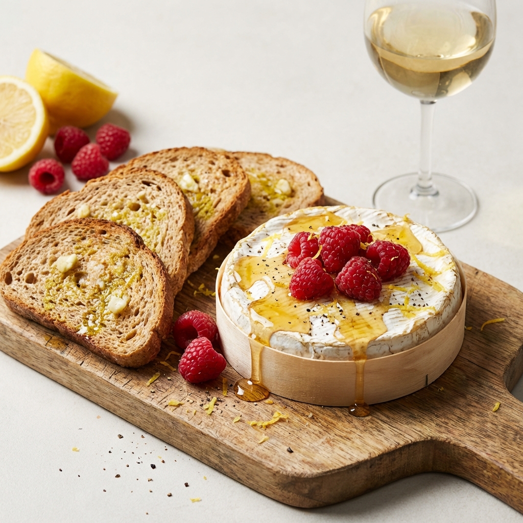 Pieczony Camembert z Malinami i Miodem