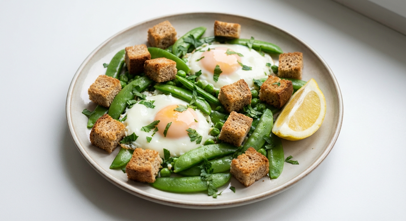 Groszek z Jajkiem, Grzankami i Pietruszką