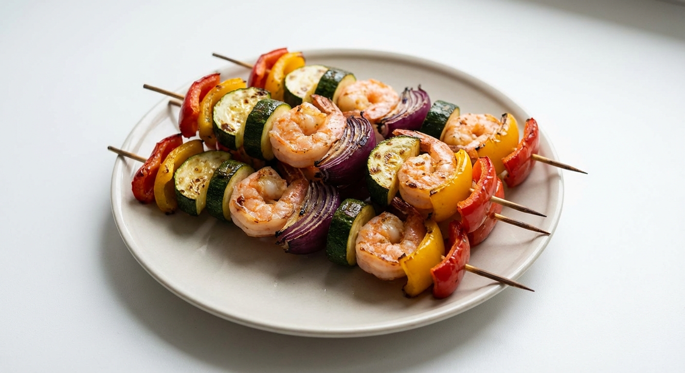 Kolorowe Szaszłyki z Krewetek i Warzyw