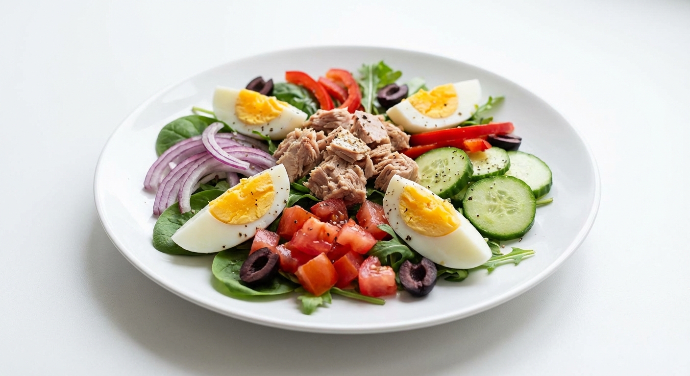 Sałatka z Tuńczykiem, Jajkiem i Warzywami