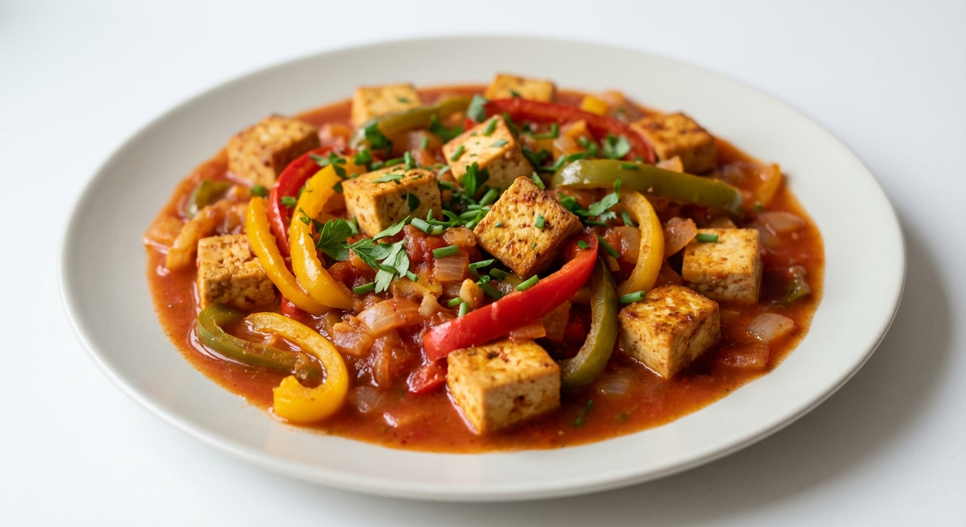 Tofu Gulasz z Kolorową Papryką