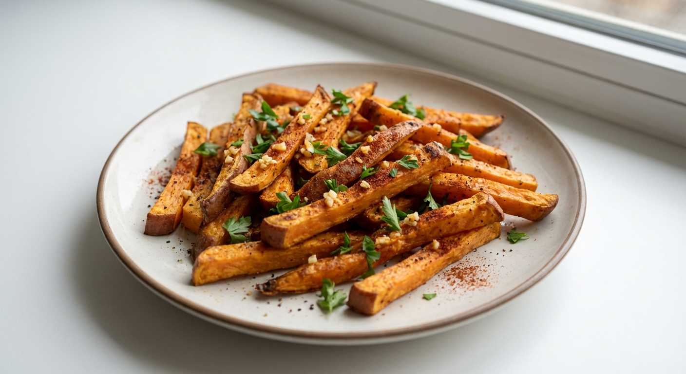 Bataty pieczone z czosnkiem i papryką
