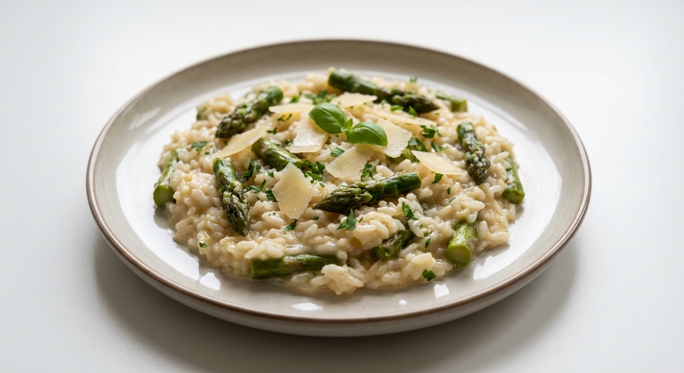 Risotto ze Szparagami, Ryżem i Parmezanem
