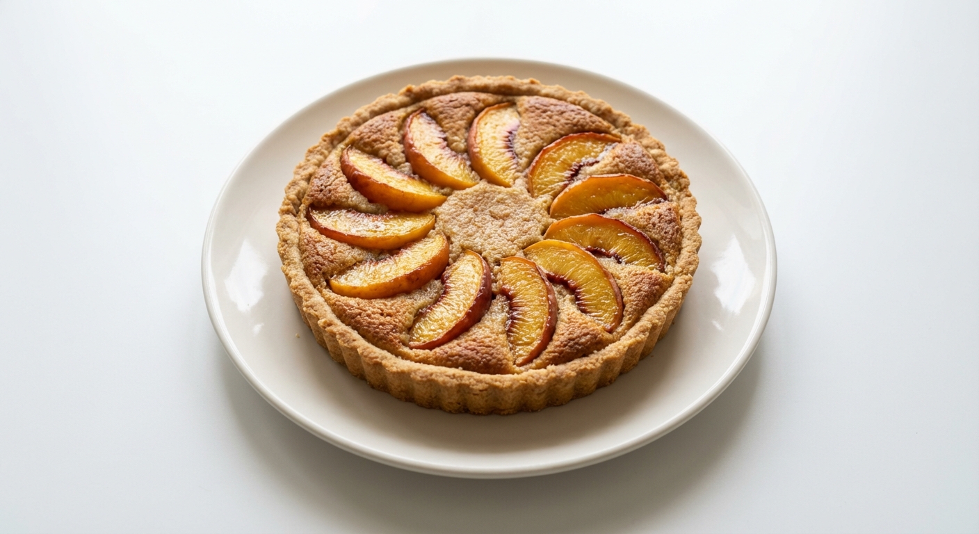 Tarta Migdałowa z Brzoskwiniami i Miodem