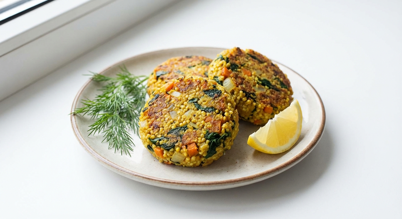 Jaglano-Warzywne Kotlety Curry ze Szpinakiem