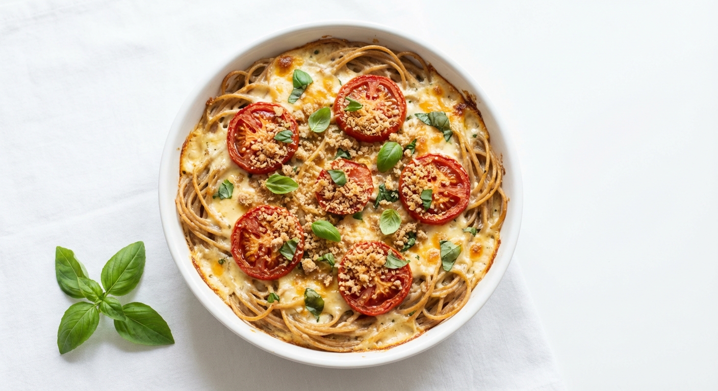 Razowa Zapiekanka Serowa z Pomidorami