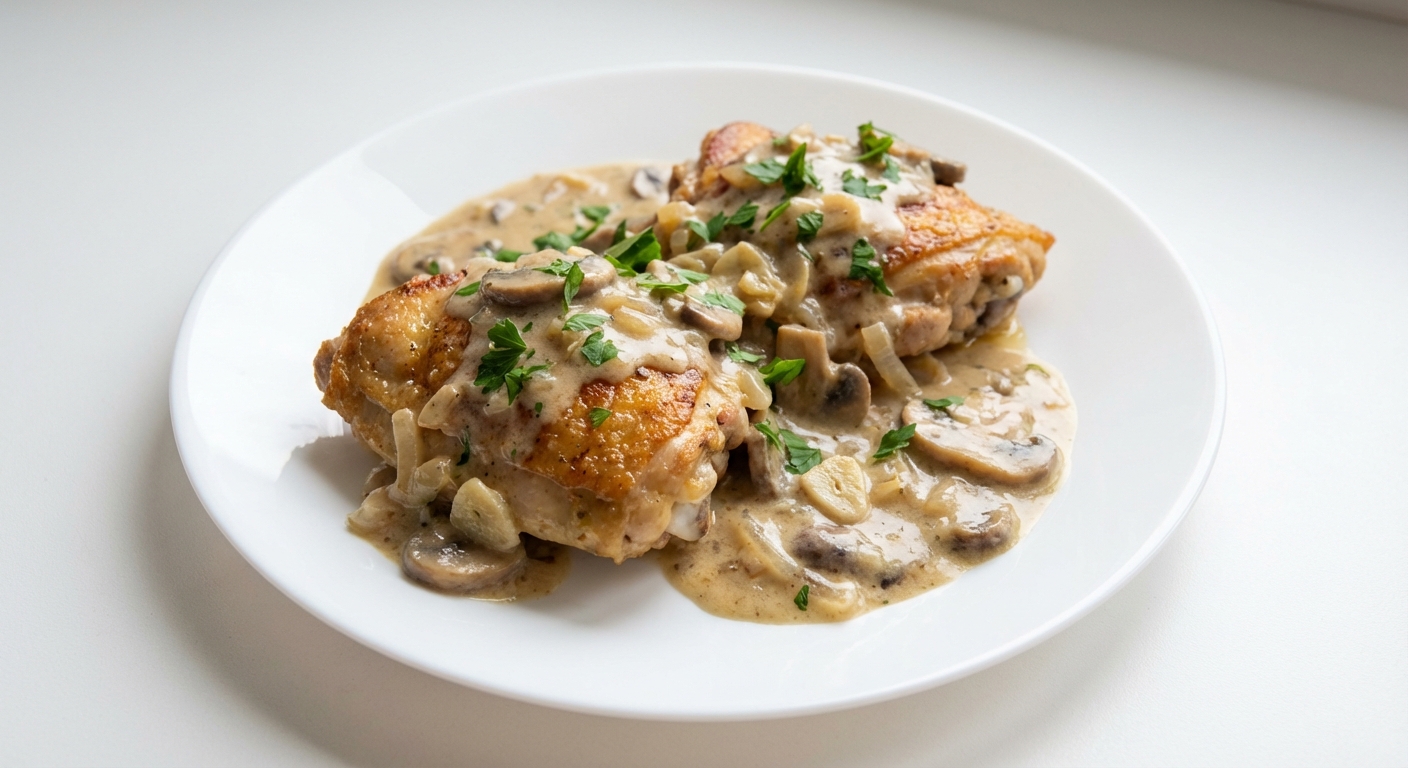 Udka w Jogurtowo-Grzybowym Sosie
