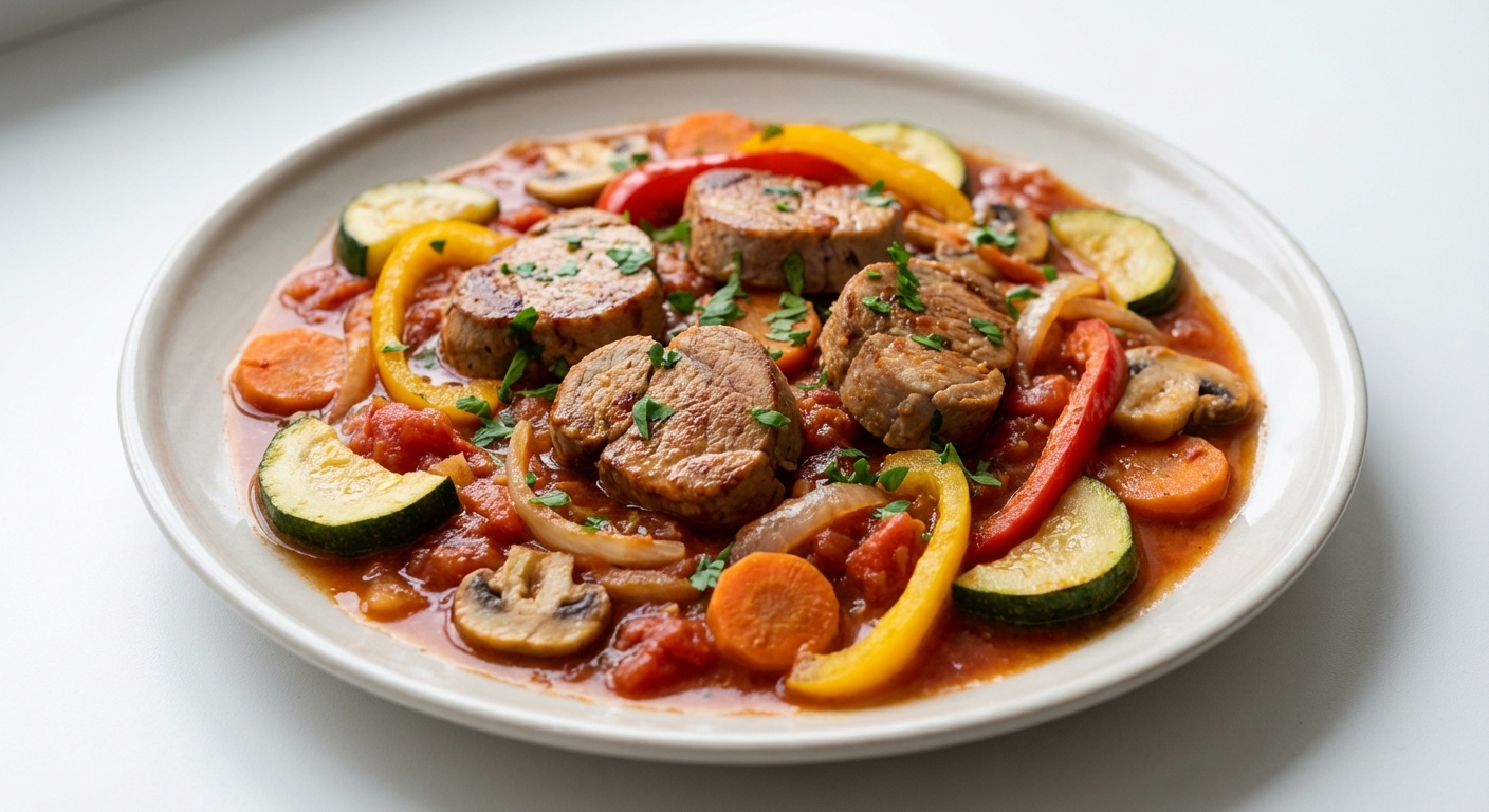 Polędwiczki z Warzywami w Pomidorach