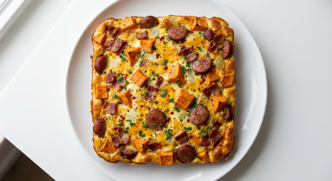 Zapiekanka z Batata, Kiełbasy i Cheddara