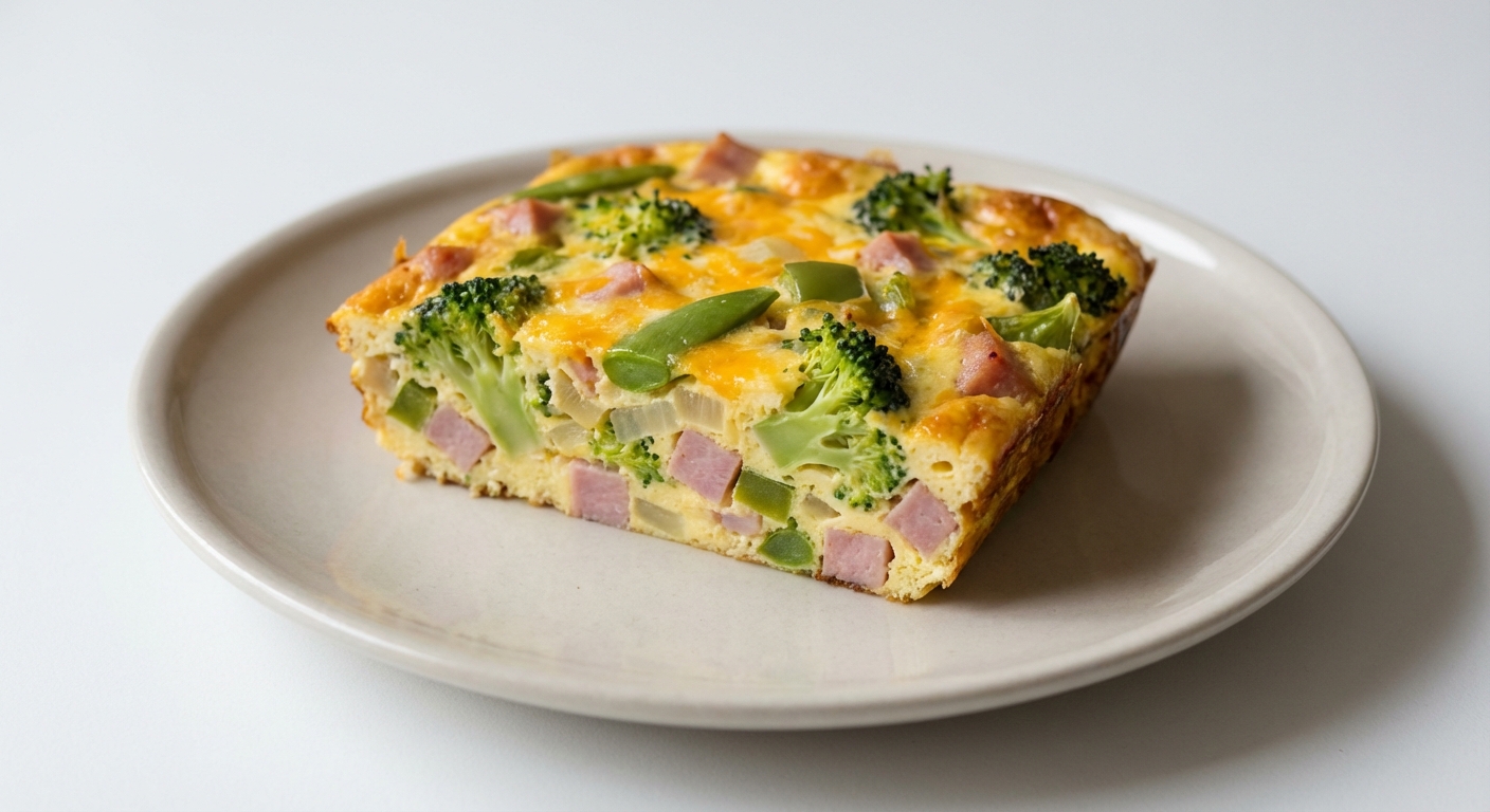Zapiekanka Jajeczna z Szynką i Brokułami