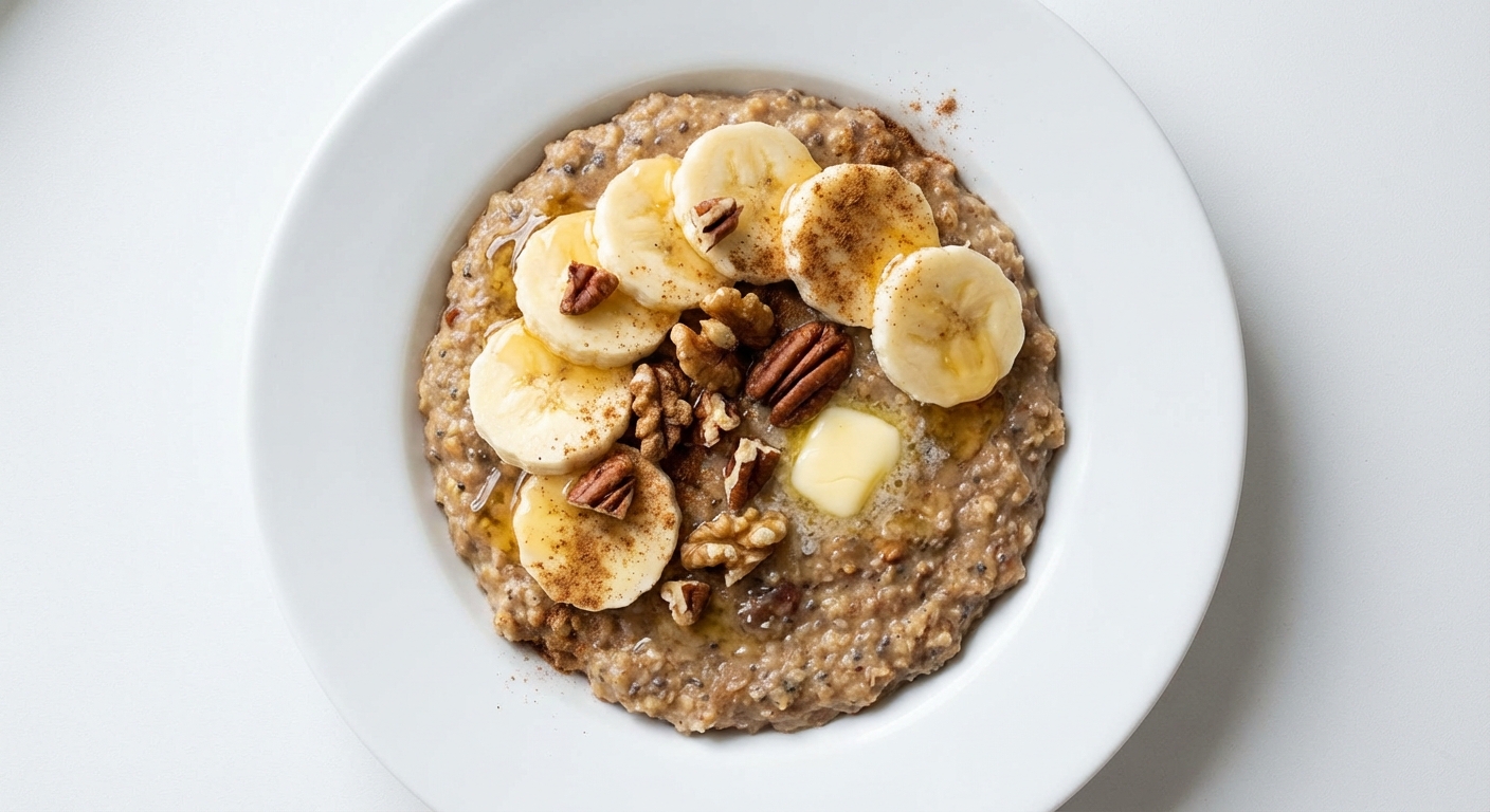 Owsianka z Bananami, Miodem i Orzechami