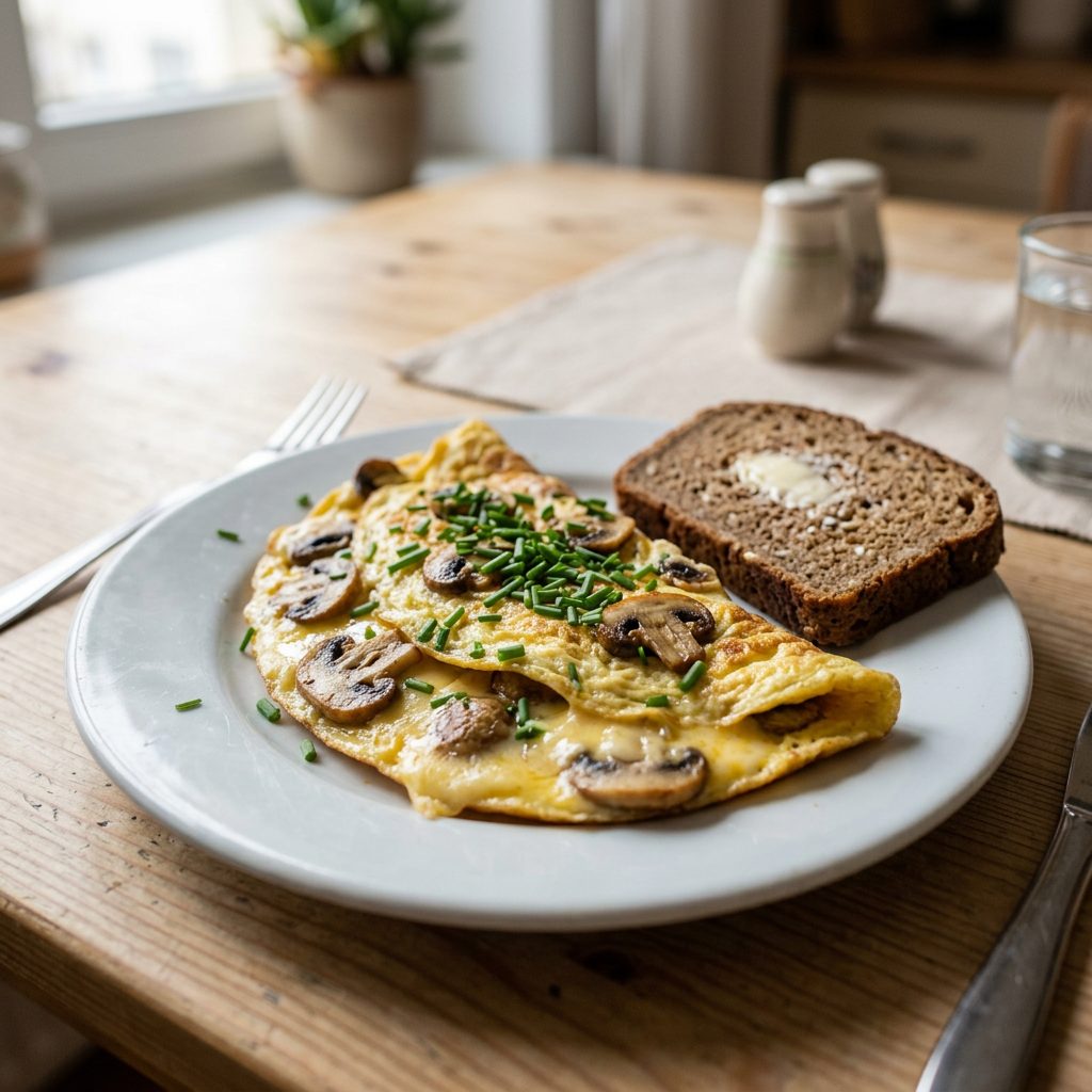 Omlet z pieczarkami i serem