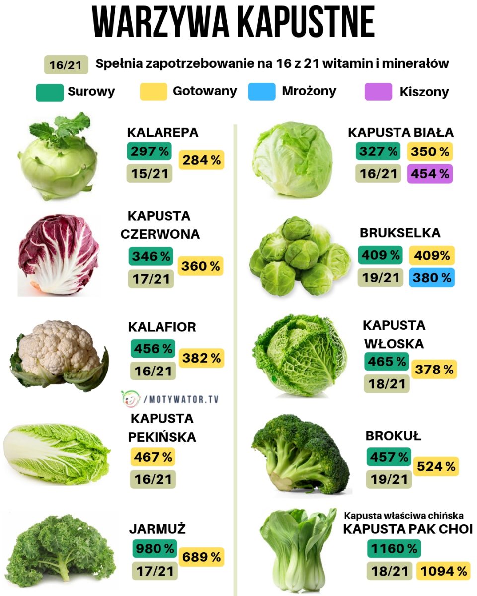 Jakie warzywa należą do rodziny kapustnych – Czy są ważne w diecie człowieka? – Motywator Dietetyczny