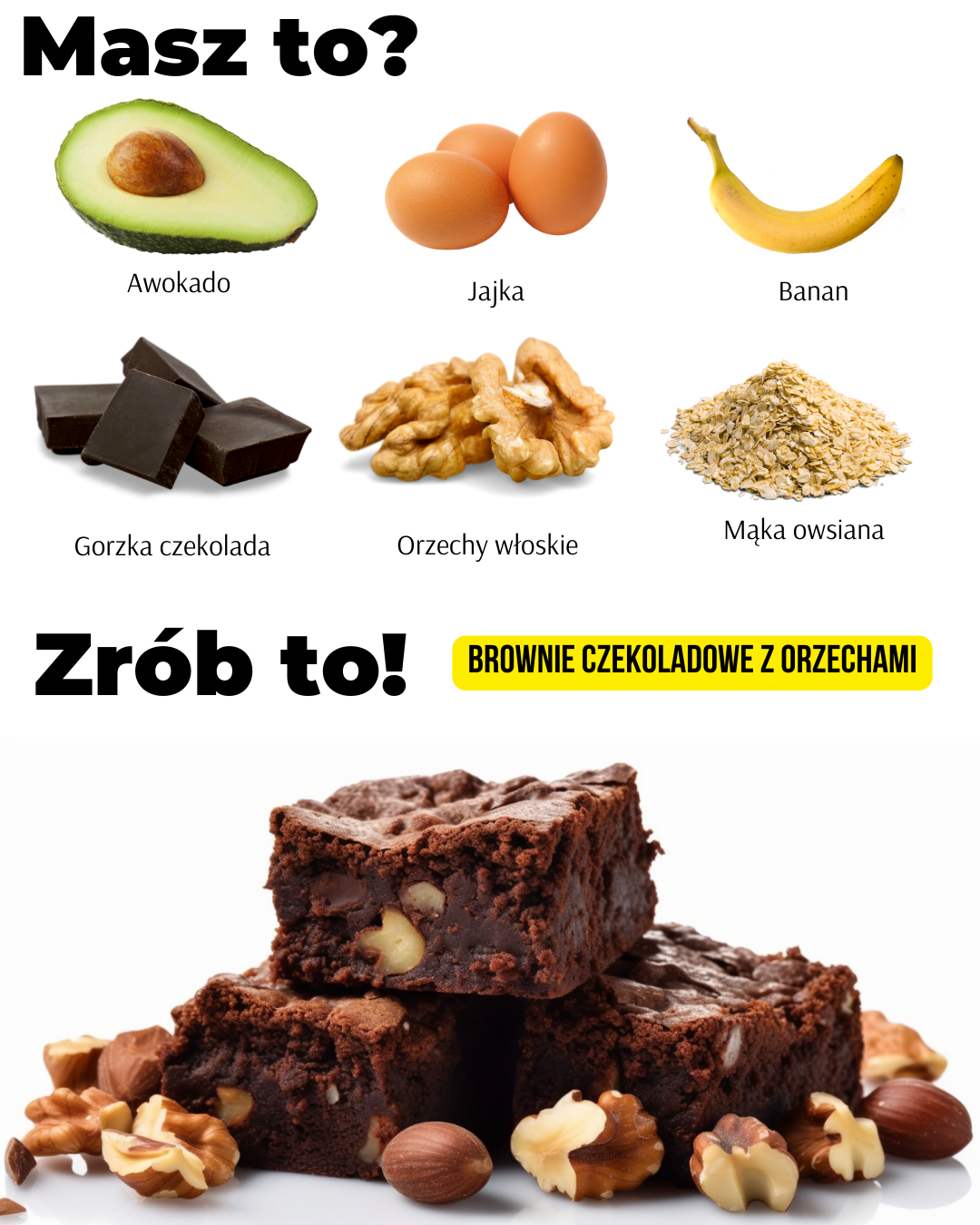 Czy brownie może być zdrowe? Przepis na zdrowe brownie z awokado, bananem, gorzką czekoladą i orzechami włoskimi