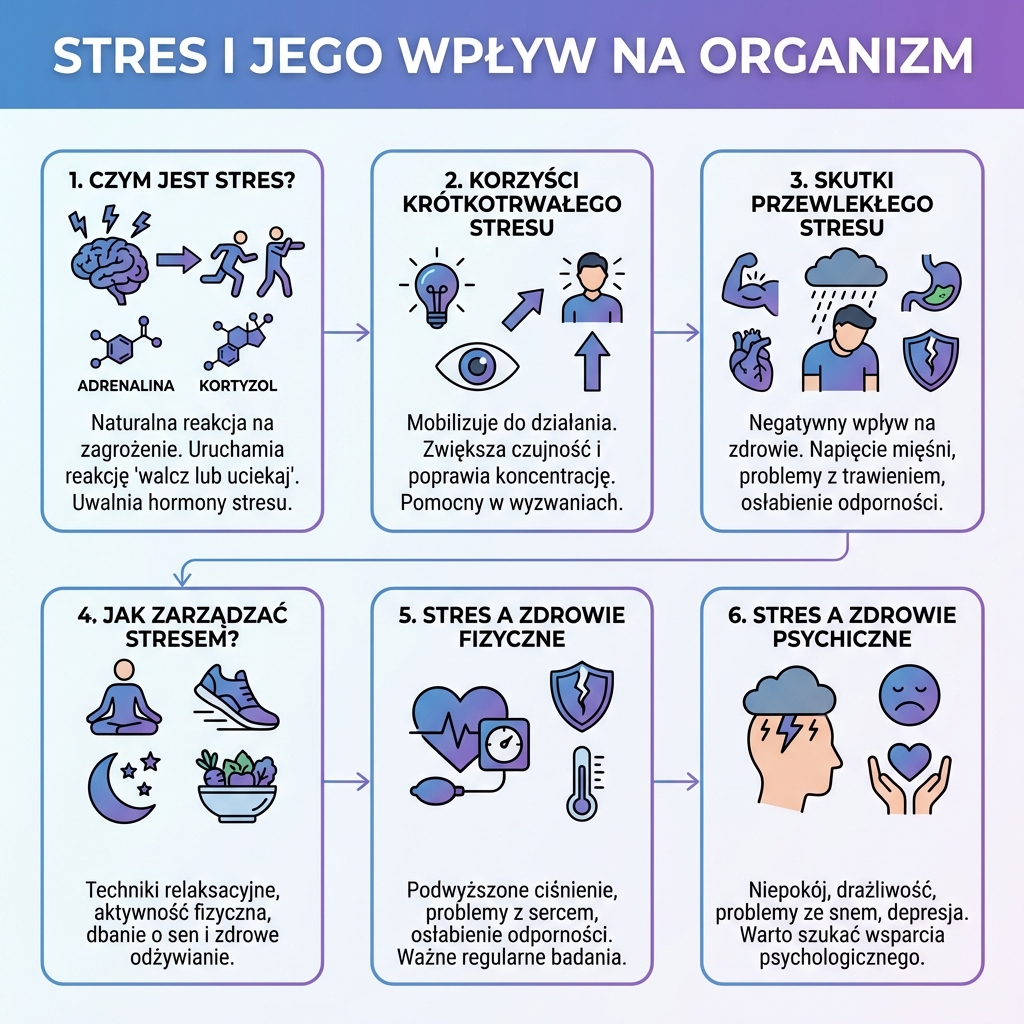 1.Czym jest stres i jak wpływa na organizm?
Stres to naturalna reakcja organi...