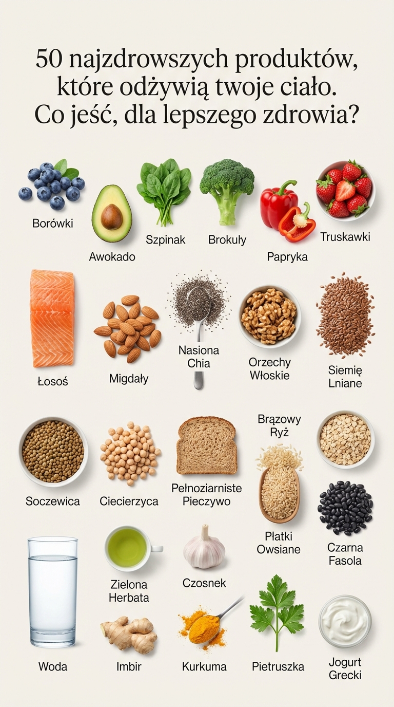 50 najzdrowszych produktów, które odżywią twoje ciało. Co jeść, dla lepszego ...