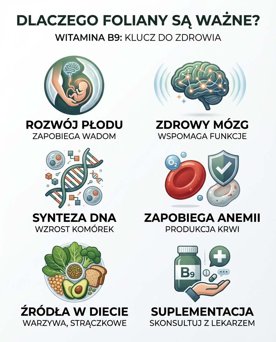 Dlaczego foliany są ważne?
Foliany, znane również jako witamina B9, odgrywają...