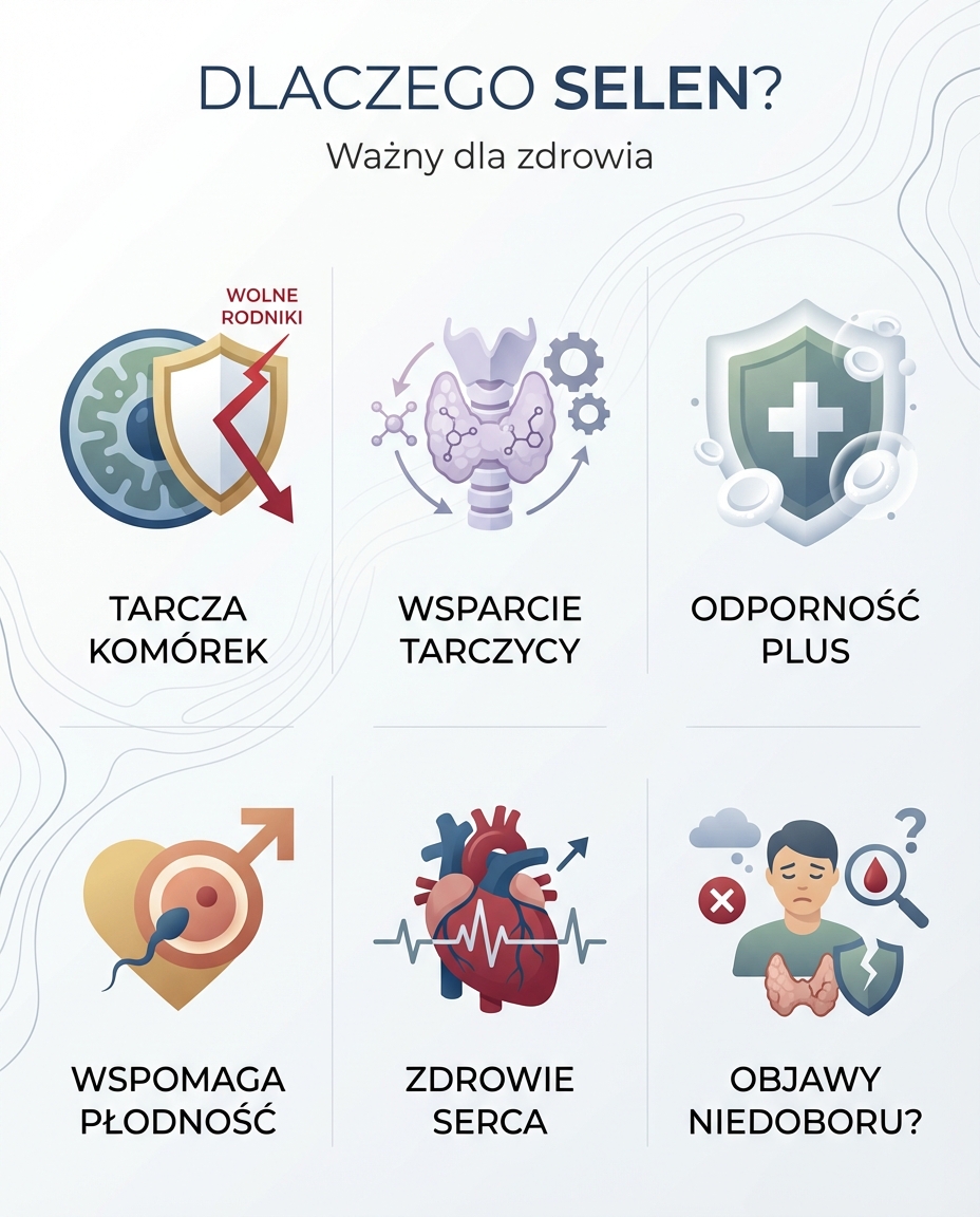 Dlaczego selen jest ważny?
Selen pełni kluczową rolę w wielu procesach zachod...