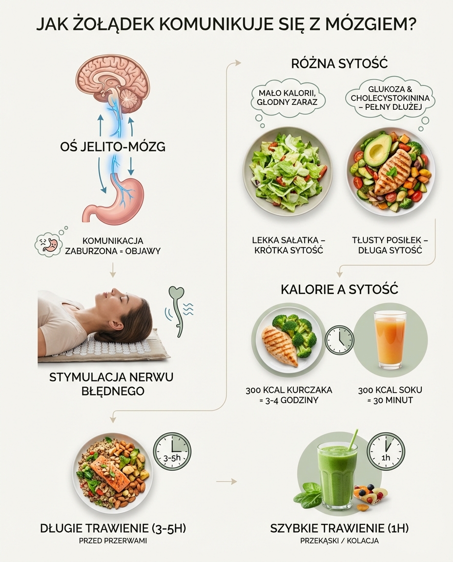 Jak żołądek komunikuje się z mózgiem i wpływa na apetyt oraz sytość?
U mnie k...