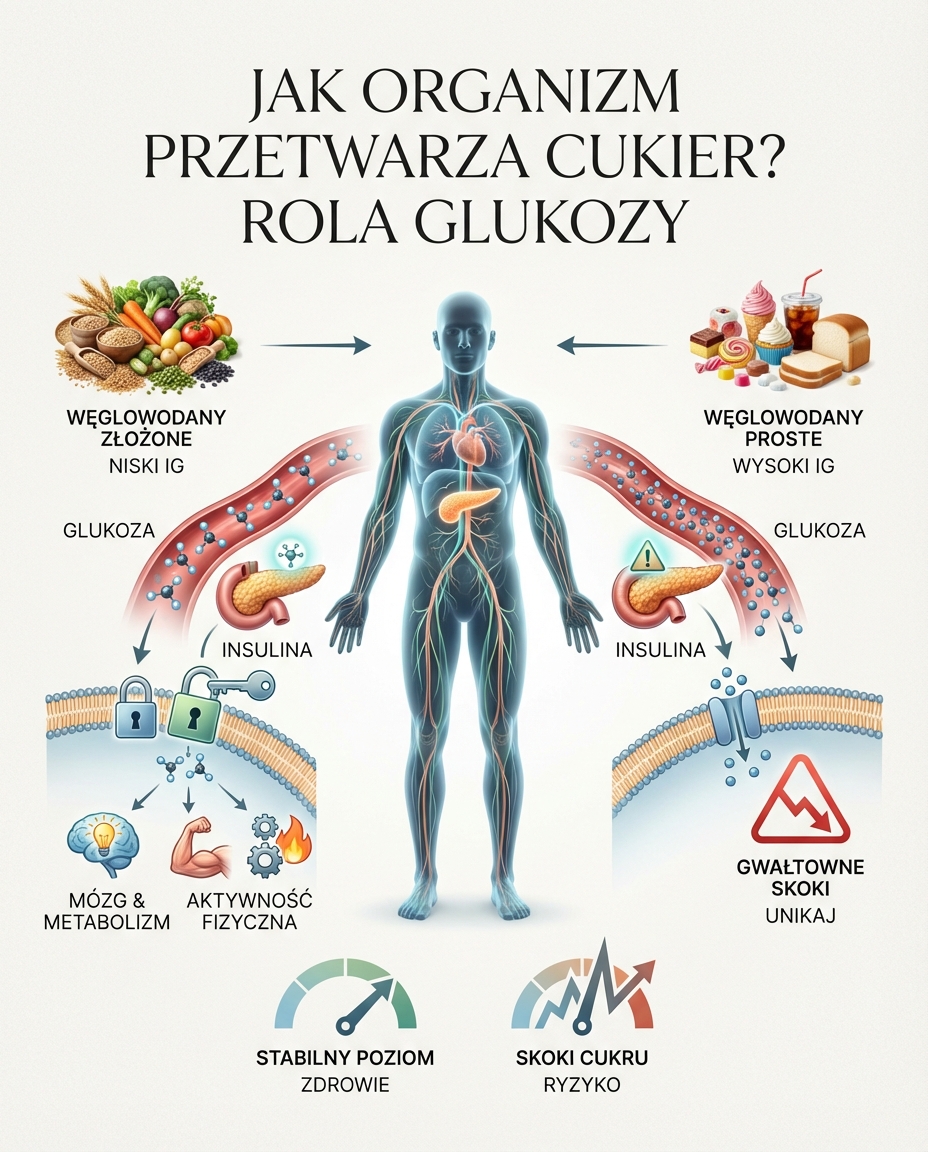 Jak organizm przetwarza cukier? Rola glukozy w metabolizmie
Gdy spożywamy pro...