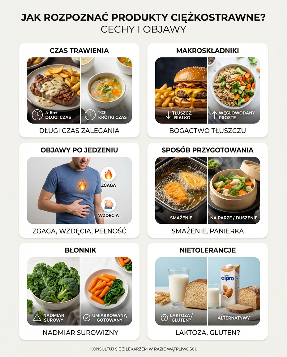 Jak rozpoznać produkty ciężkostrawne? Kluczowe cechy i objawyStrawność to prz...