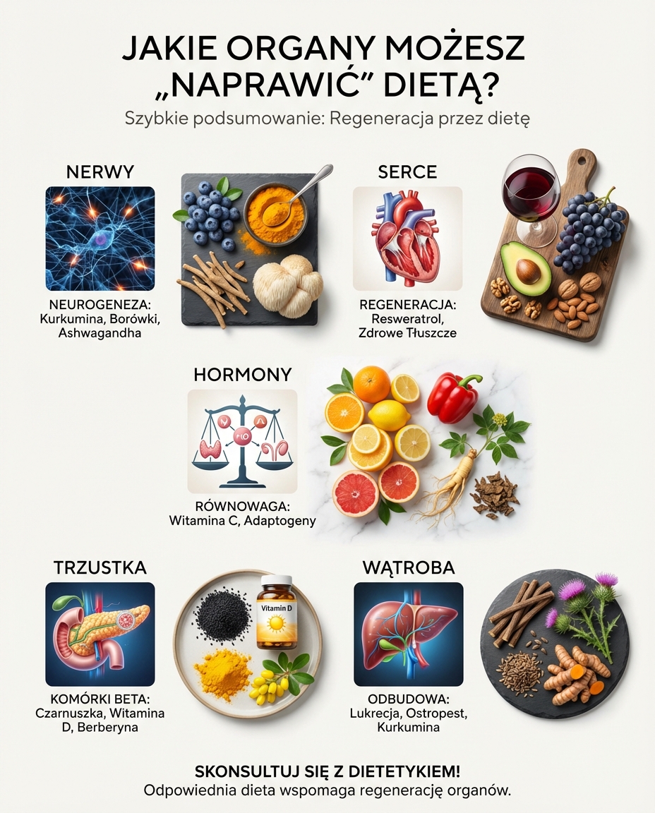 Jakie organy możesz „naprawić" dietą? Szybkie podsumowanie
Zanim przejdziesz ...