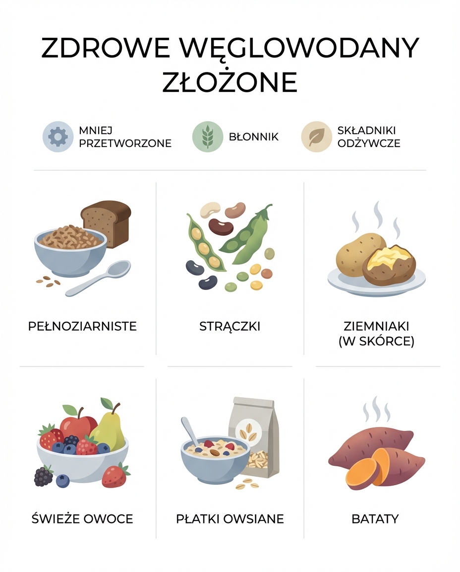 Jakie produkty bogate w węglowodany złożone warto włączyć do diety?
Wybierają...