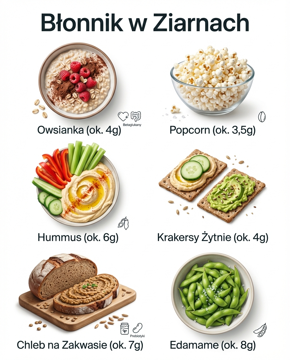 Jakie produkty zbożowe mają najwięcej błonnika?
Owsianka z betaglukanami - ok...
