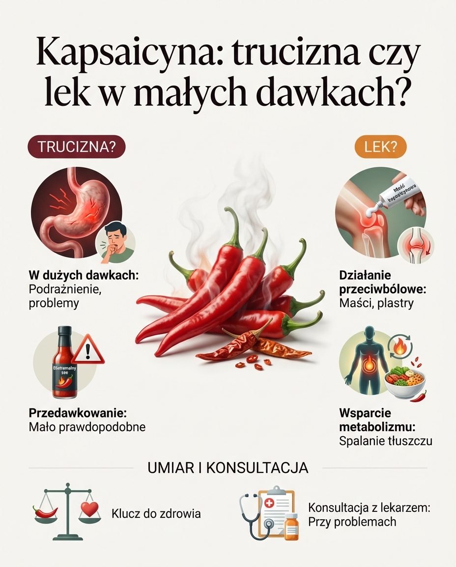 Kapsaicyna: trucizna czy lek w małych dawkach?
Kapsaicyna to związek odpowied...