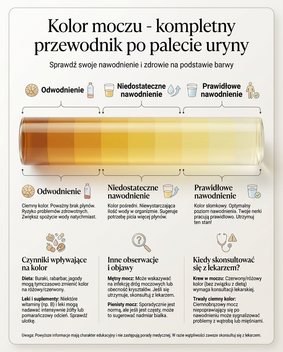 Kolor moczu - kompletny przewodnik po palecie uryny
