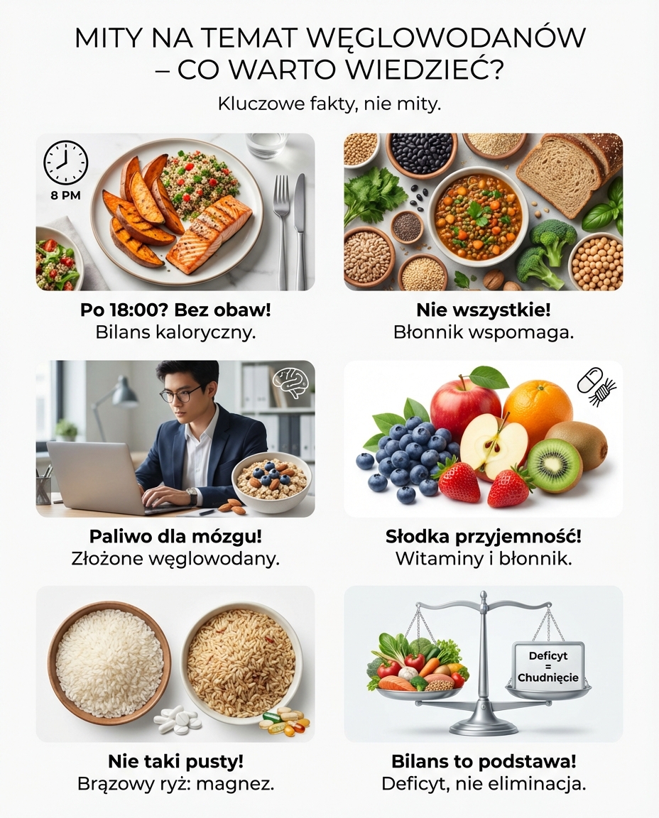 Mity na temat węglowodanów - co warto wiedzieć?
„Węglowodany po 18:00 tuczą b...