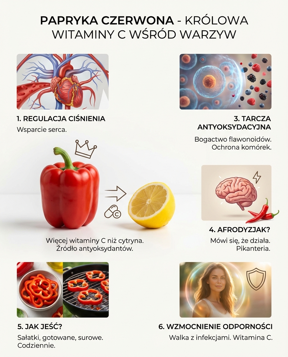 Papryka czerwona - królowa witaminy C wśród warzyw
Czerwona papryka zawiera w...