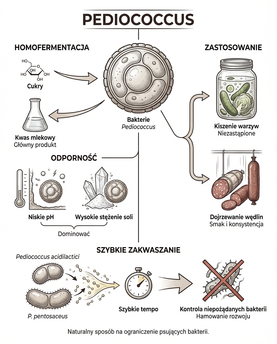 Pediococcus z kolei to bakterie homofermentatywne, co oznacza, że ich głównym...
