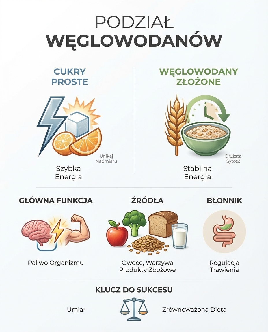 Podział węglowodanów prostych, złożonych. Funkcje, właściwości, występowanie