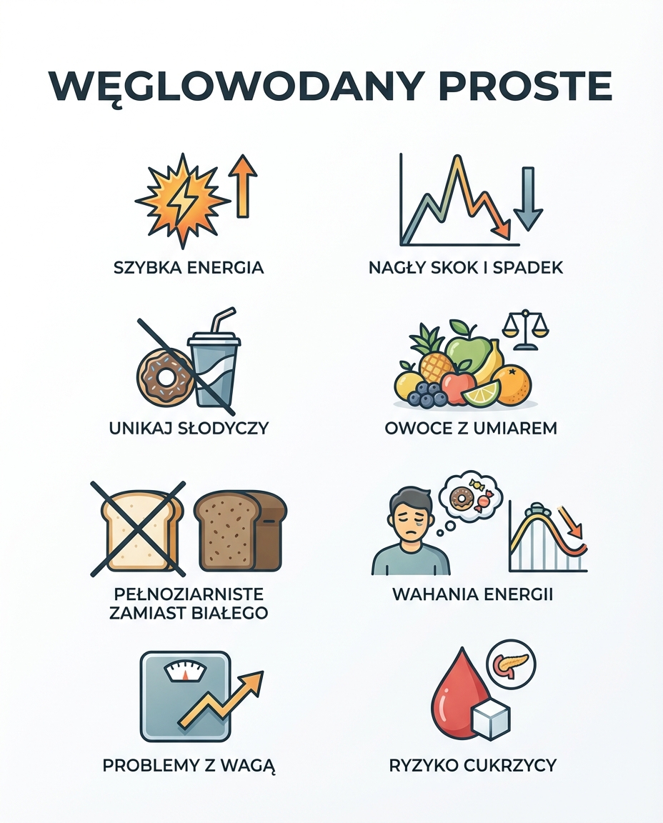 Węglowodany proste - szybka energia i jej konsekwencje
Węglowodany proste, ta...