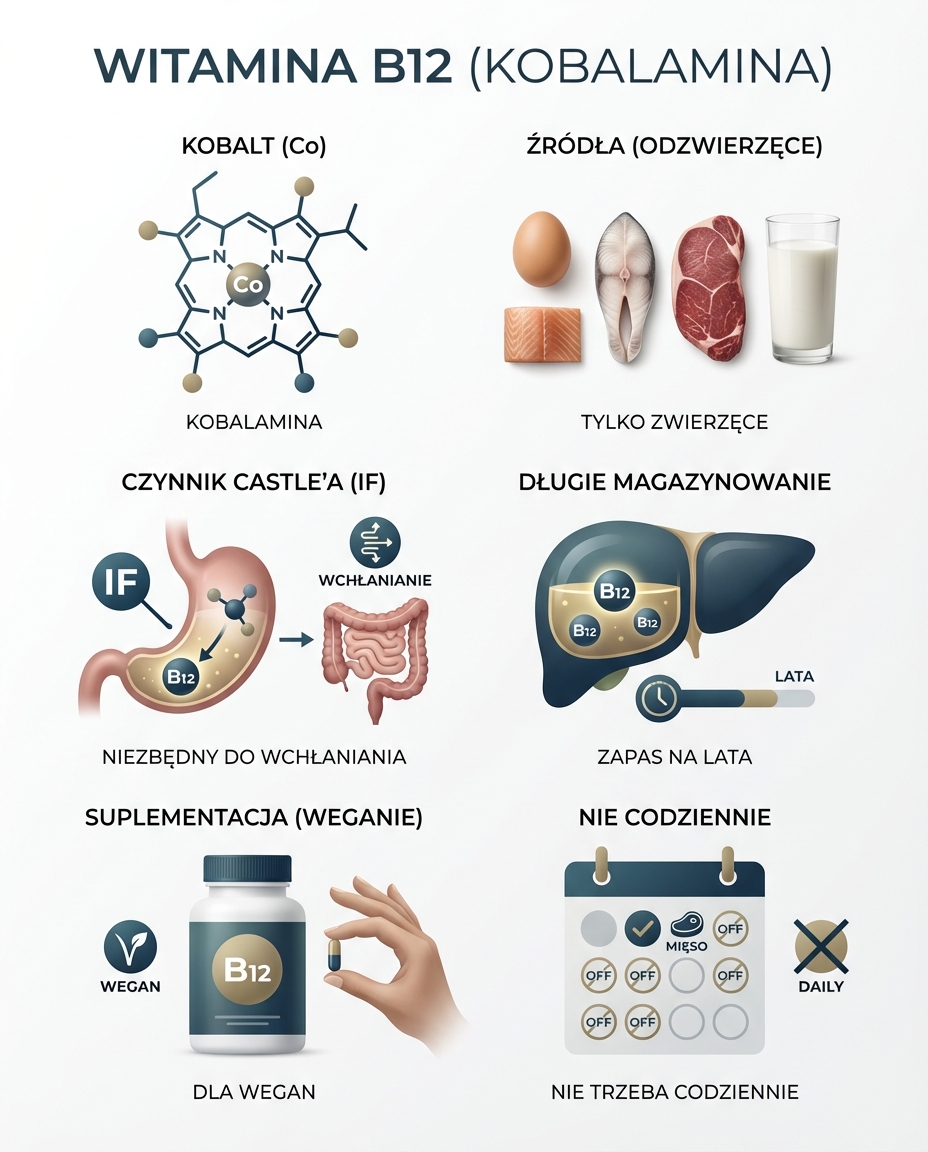 Witamina B12 – budowa i właściwościZe względu na zawartość atomu kobaltu w wi...